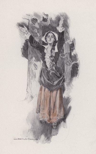 Illustration für Evangeline, A Tale of Arcadie, von Henry Wadsworth Longfellow von Howard Chandler (after) Christy