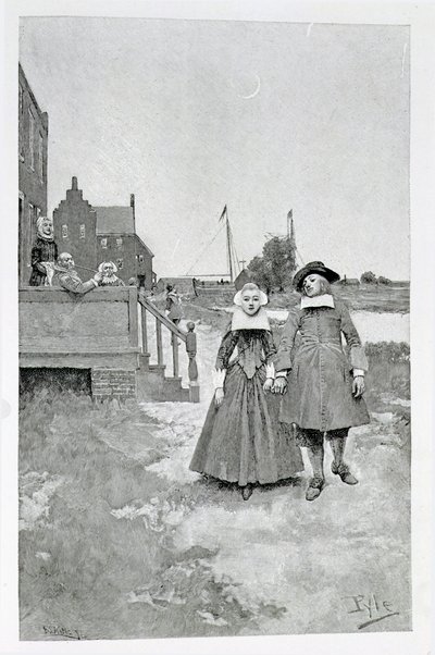 Entlang des Kanals im alten Manhattan, Illustration aus 