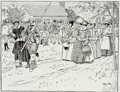 Die Ankunft der jungen Frauen in Jamestown, 1621, aus Harper