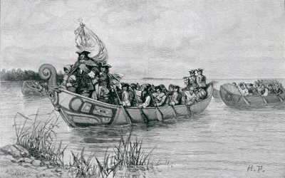 Die Landung von Cadillac, Illustration aus 