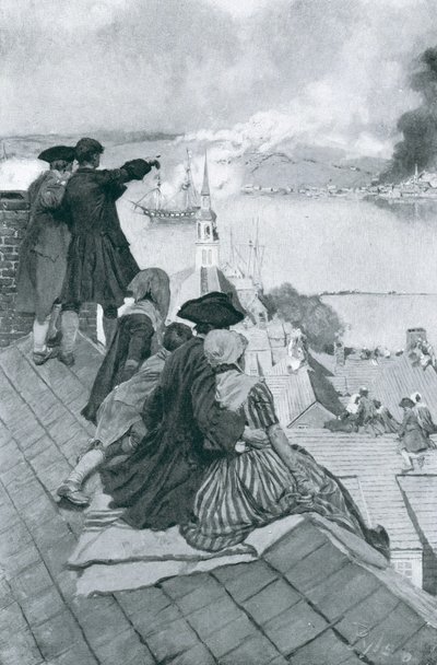 Beobachtung des Kampfes bei Bunker Hill, Illustration aus 