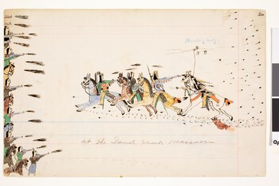 Beim Sand Creek Massaker, 1874-75 von Howling Wolf