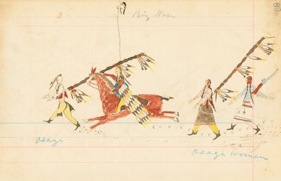 Osage, Big Nose, Osage Frauen, 1874-75 von Howling Wolf