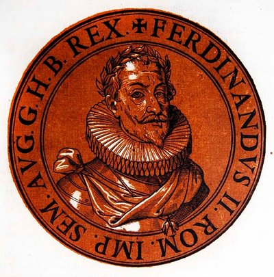 Medallionporträt von Ferdinand II., Heiliges Römisches Reich von Hubert (after) Goltzius