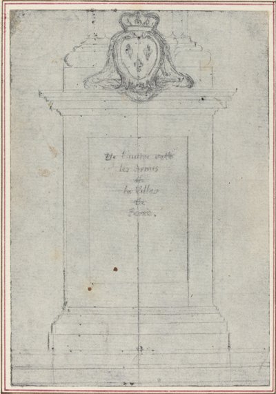 Ein Sockel mit den Waffen des Königs von Frankreich von Hubert Francois Gravelot