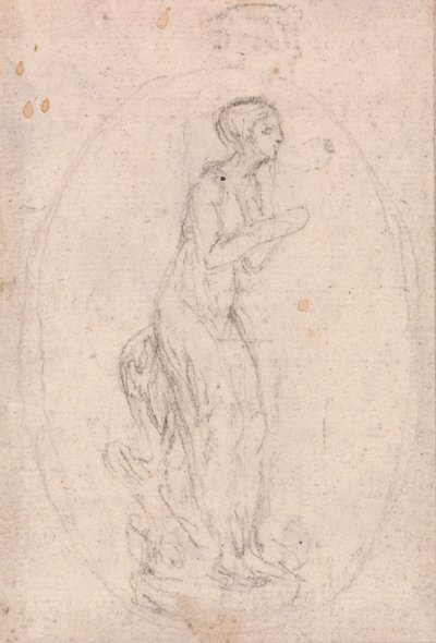 Entwurf für ein Medaillon: Figur einer Frau von Hubert Francois Gravelot