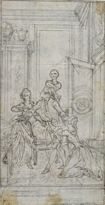Studie für Vignette-Frontispiz in Charles-Simon Favarts "L