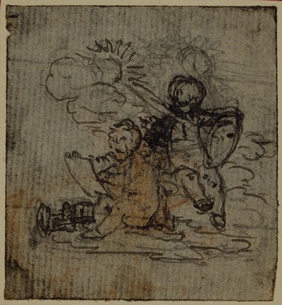 Studie für Vignette-Frontispiz von Tacitus "Tibère, ou Les Six Premiers Livres des Annales", Band 1 von Hubert Francois Gravelot