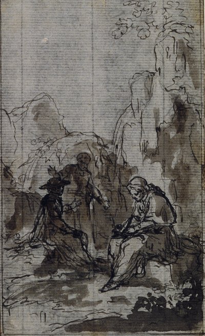 Studie für Vignette in Abbé Dinouarts "Vie du Venerable don Juan de Palafox", S. 391 von Hubert Francois Gravelot