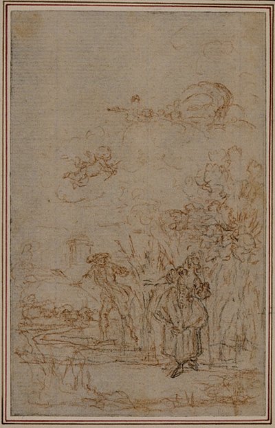 Studie für Vignette in Fontenelles (zugeschrieben) "Les Amours de Mirtil", Canto V von Hubert Francois Gravelot