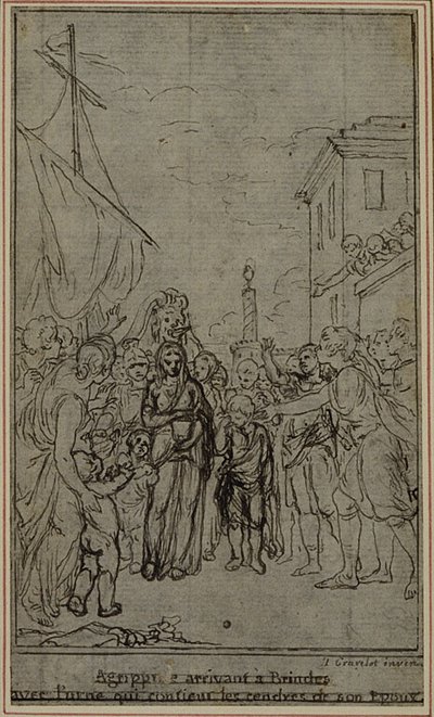 Studie für eine Illustration in Tacitus "Tibère, ou Les Six Premiers Livres des Annales", Buch III, Band 2, 2. Studie von Hubert Francois Gravelot