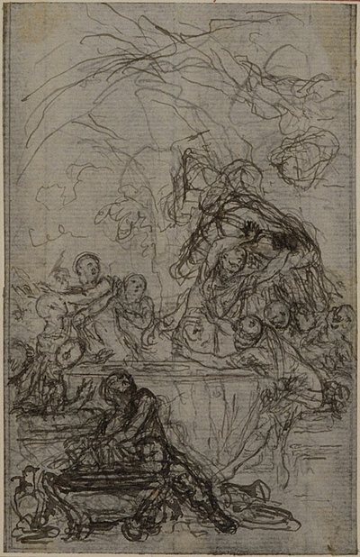Studie für eine Illustration in Tacitus "Tibère, ou Les Six Premiers Livres des Annales", Buch IV, Band 2, 1. Studie von Hubert Francois Gravelot