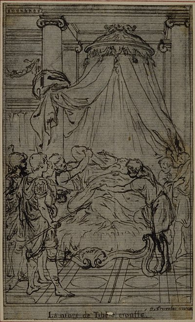 Studie für eine Illustration in Tacitus "Tibère, ou Les Six Premiers Livres des Annales", Buch VI, Band 3, Endstudie von Hubert Francois Gravelot