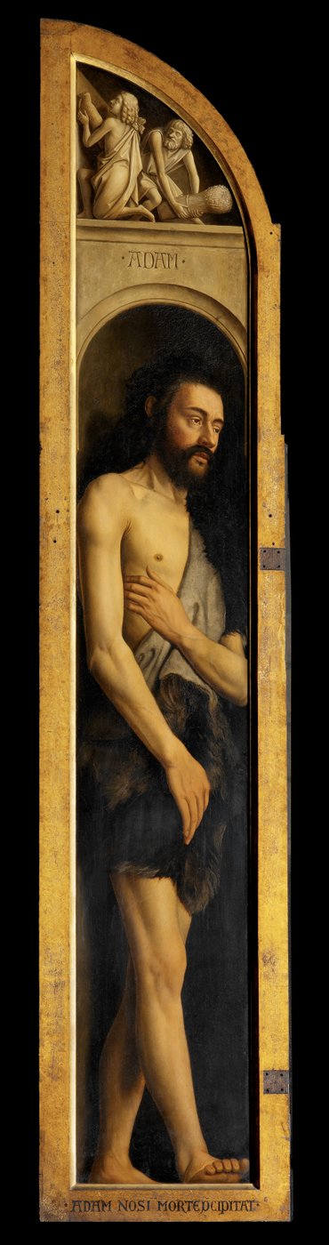 Adam, Reproduktion des Panels auf dem linken Flügel des Genter Altars von Hubert & Jan van (1390 1441) (after) Eyck