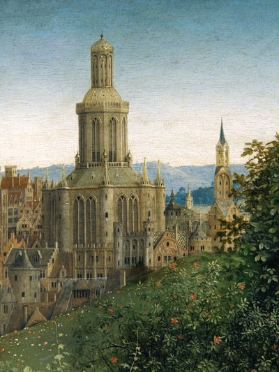 Detail aus der Anbetung des mystischen Lammes, vom Genter Altar von Hubert & Jan van (1390 1441) Eyck