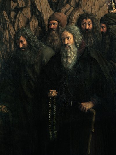 Detail der Eremiten, von der rechten Seite des Genter Altars von Hubert & Jan van (1390 1441) Eyck