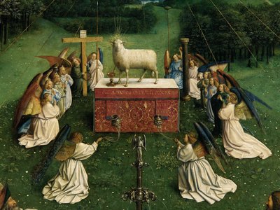 Die Anbetung des mystischen Lammes (Detail) von Hubert & Jan van (1390 1441) Eyck
