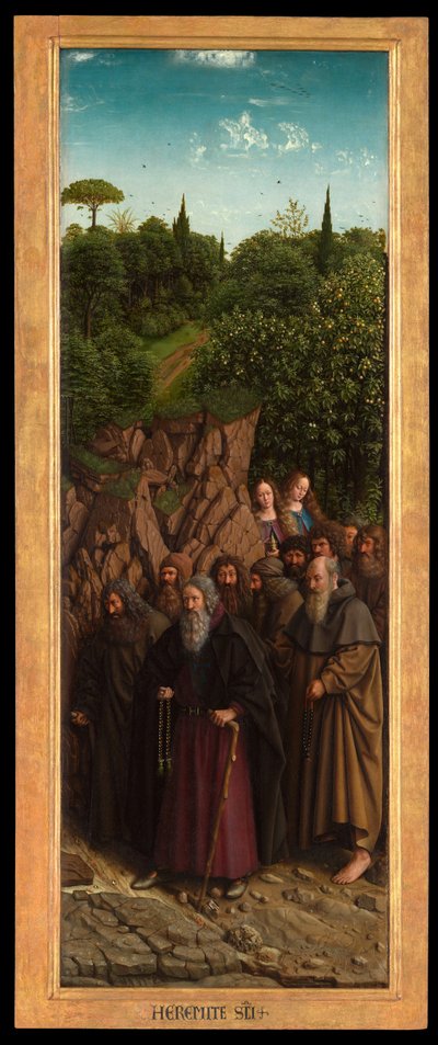 Die Eremiten, von der rechten Seite des Genter Altars von Hubert & Jan van (1390 1441) Eyck