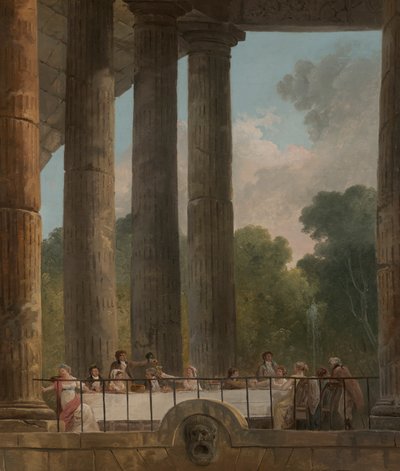 Ein Bankett in den Ruinen eines Tempels von Hubert Robert
