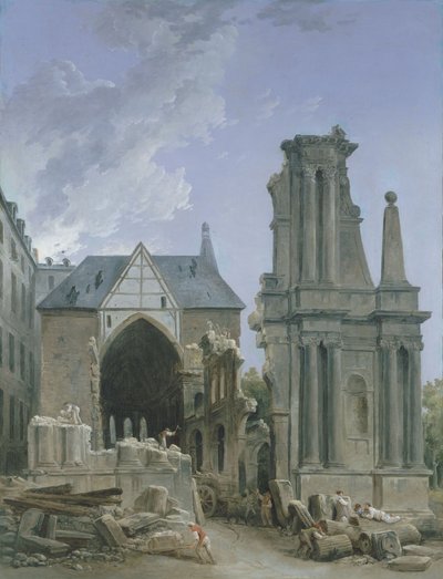 Abriss der Kirche der Feuillants in der Rue Saint Honoré, ca. 1804 (Öl auf Leinwand) von Hubert Robert