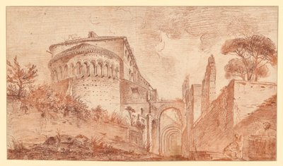 Die Kirche SS. Giovanni e Paolo in Rom, von der Apsis aus gesehen von Hubert Robert