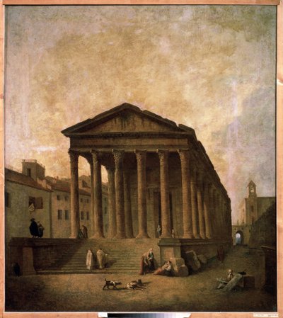 La Maison Carrée, Nîmes, ca. 1780 von Hubert Robert