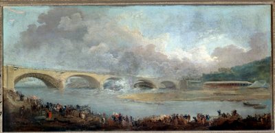 Das Entschalen der Brücke von Neuilly am 22.09.1772 von Hubert Robert