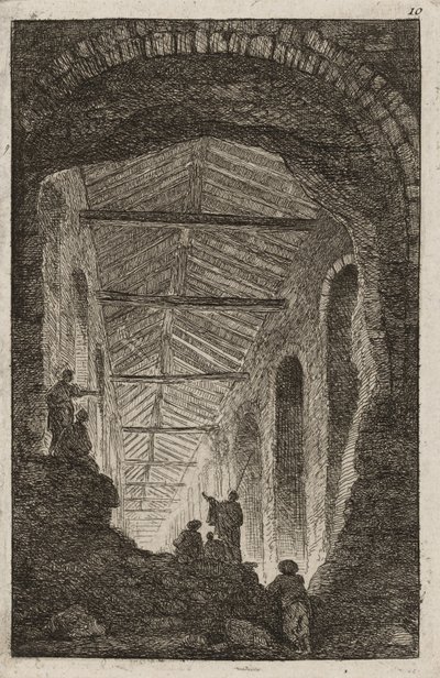 Platte Zehn aus Abende in Rom, 1763-64 von Hubert Robert