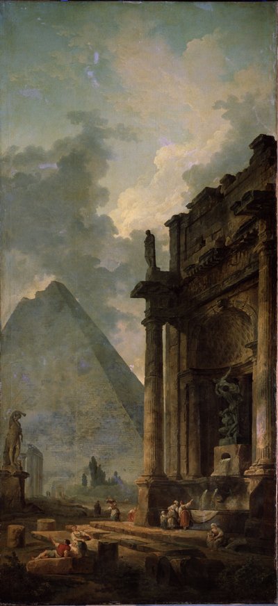 Ruinen mit Pyramide von Hubert Robert
