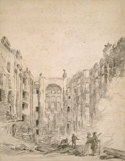 Ruinen der Oper nach dem Brand von 1781 von Hubert Robert