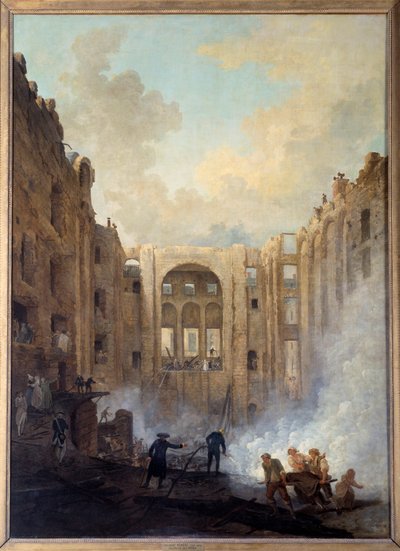 Der Brand der Oper im Palais Royal (Paris) von Hubert Robert