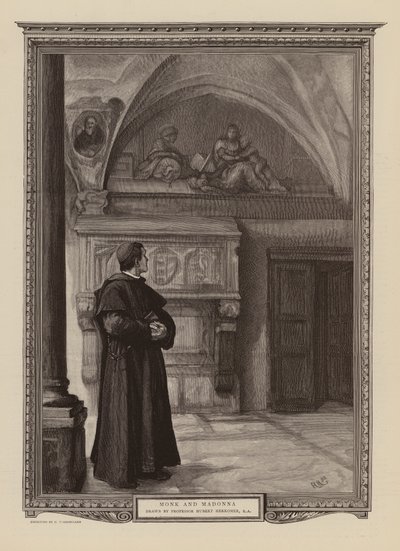 Mönch und Madonna von Hubert von (after) Herkomer