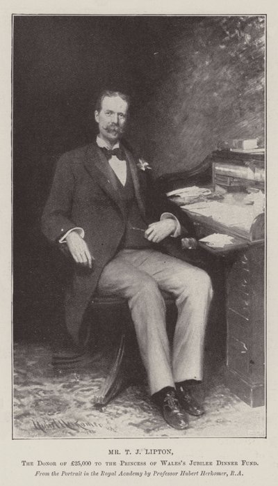 Mr T J Lipton, der Spender von £25.000 für den Jubiläums-Dinner-Fonds der Prinzessin von Wales von Hubert von Herkomer