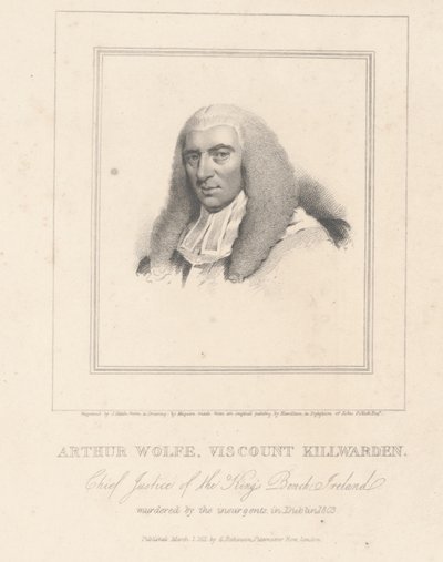 Arthur Wolfe, Viscount Killwarden, graviert von G. Robinson von Hugh Douglas Hamilton