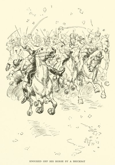 Vom Pferd geschlagen durch einen Ziegelstein von Hugh Thomson