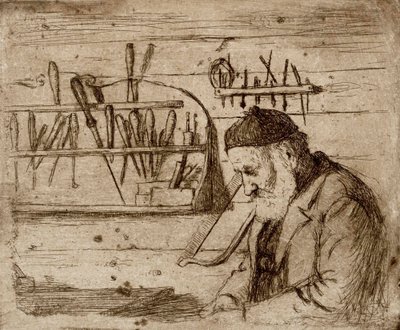 Vater in seiner Werkstatt von Hugo Simberg