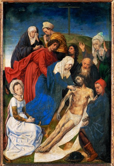 Klage. Diptychon des Falls und der Erlösung, rechte Flügel: Klage von Hugo van der Goes