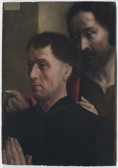 Porträt eines betenden Mannes mit Johannes dem Täufer von Hugo van der Goes