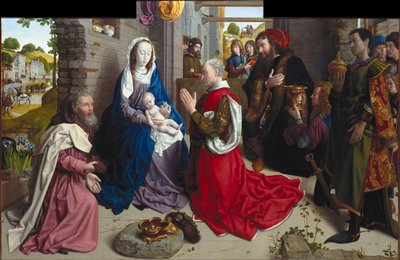 Die Anbetung der Könige (Monforte Altar) von Hugo van der Goes