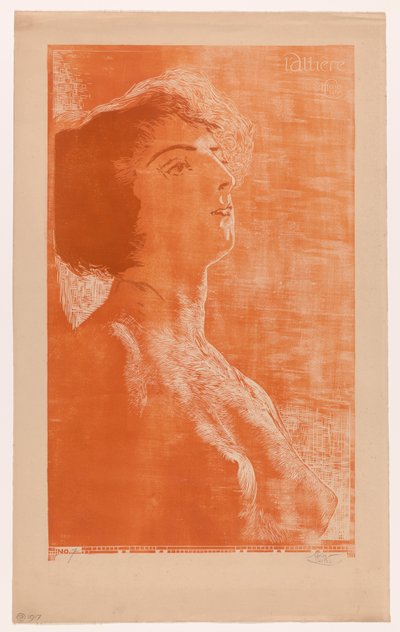 Porträt einer Frau mit entblößtem Oberkörper von Huib Luns (signed by artist)