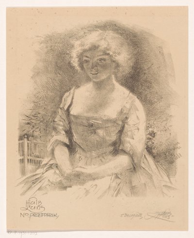 Sitzendes Mädchen von Huib Luns (signed by artist)