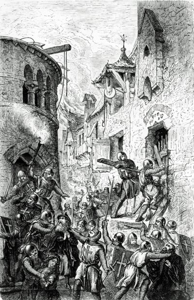 Antisemitismus und Verfolgung der Juden durch Kreuzfahrer, 1881 von Hungarian School