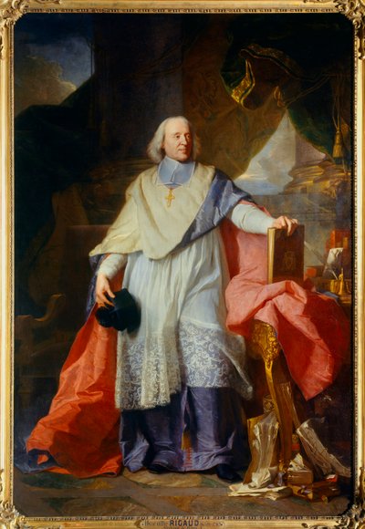 Ganzkörperporträt von Jacques-Bénigne (Jacques Bénigne) Bossuet (1627-1704), Bischof von Meaux. Gemälde von Hyacinthe Rigaud (1659-1743) 1702 von Hyacinthe Francois Rigaud