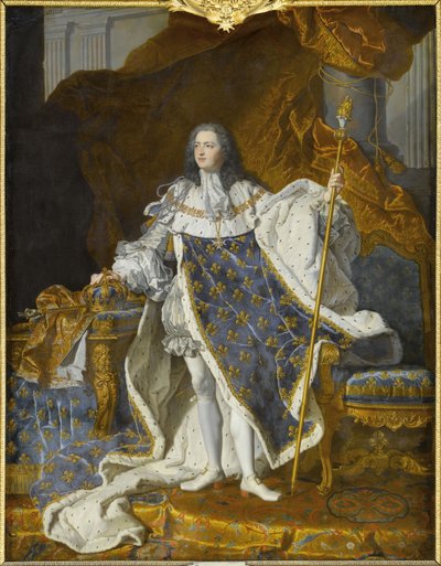Porträt von Ludwig XV. in seiner königlichen Tracht von Hyacinthe François Honoré Rigaud