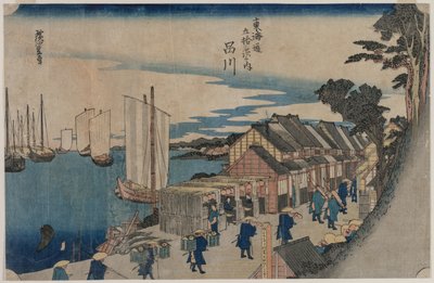 Shinagawa aus der Serie Dreiundfünfzig Stationen des Tokaido, 1797-1858 von Ichiryusai Hiroshige II