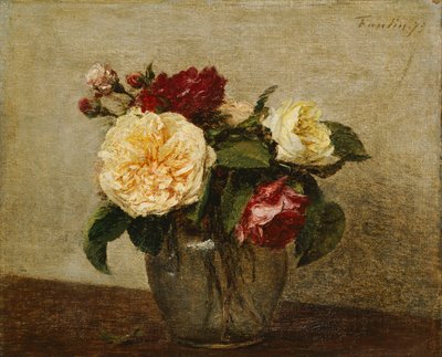 Rote und gelbe Rosen, 1879 von Ignace Henri Jean Fantin Latour