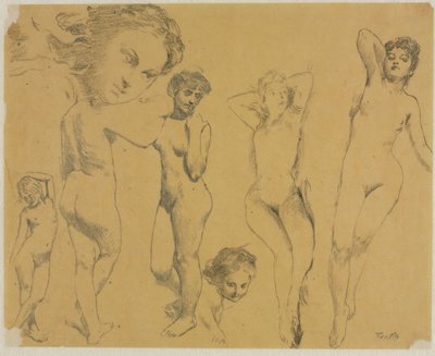 Studien von weiblichen Akten, um 1895 von Ignace Henri Jean Fantin Latour