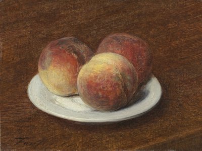 Drei Pfirsiche auf einem Teller, 1868 von Ignace Henri Jean Fantin Latour