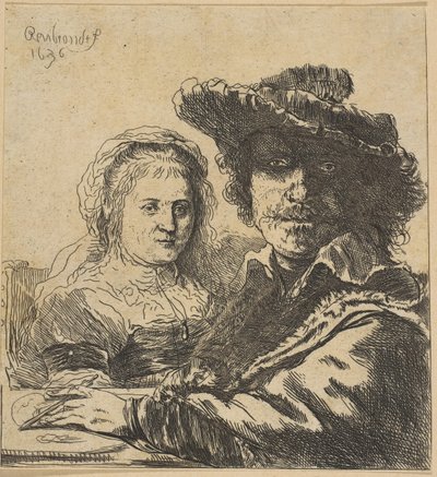 Rembrandt und seine Frau (Kopie) von Ignace Joseph de Claussin