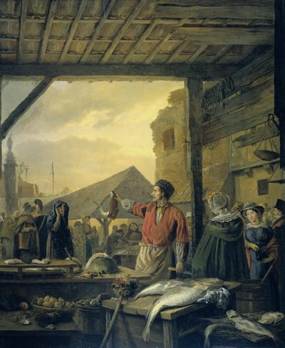 Der Fischmarkt in Antwerpen von Ignatius Josephus van Regemorter